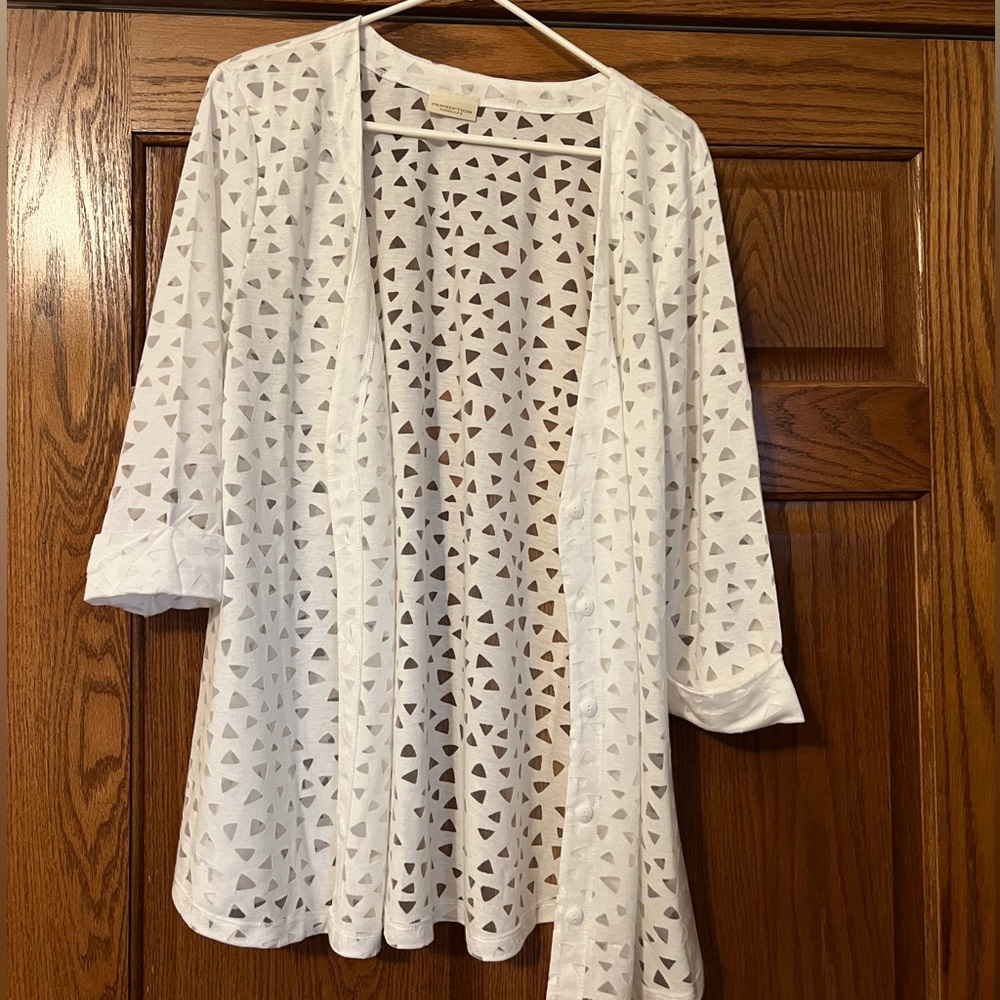 White mesh cardigan